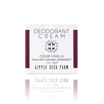 Little Seed Farm Desodorante Crema Cedar Vanilla en envase compacto para uso diario.