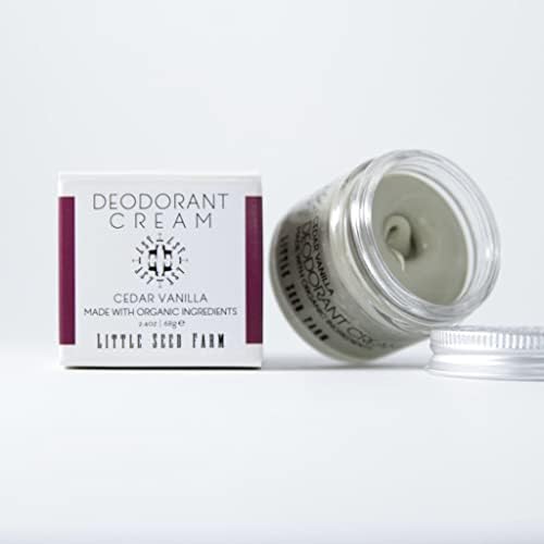 Peso neto de 68 g (2.4 oz) de Little Seed Farm Cedar Vanilla para uso diario.
