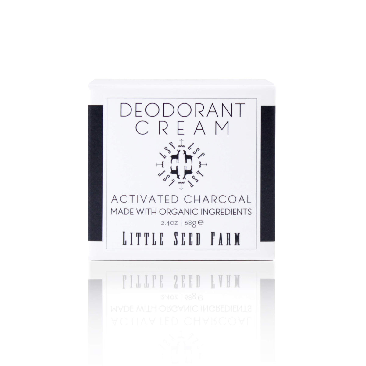 Little Seed Farm desodorante crema natural con carbón activado en frasco, frescura duradera.