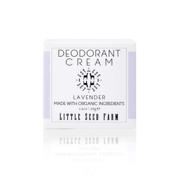 Little Seed Farm desodorante lavanda crema en pote, aroma suave para piel sensible.
