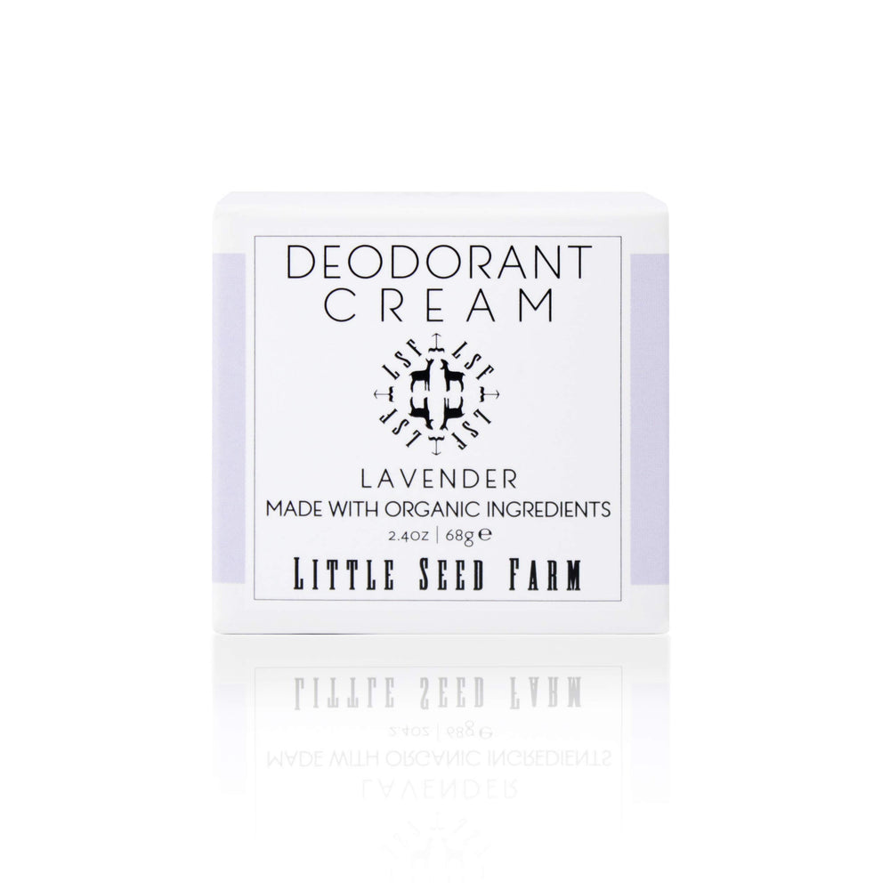 Little Seed Farm desodorante lavanda crema en pote, aroma suave para piel sensible.