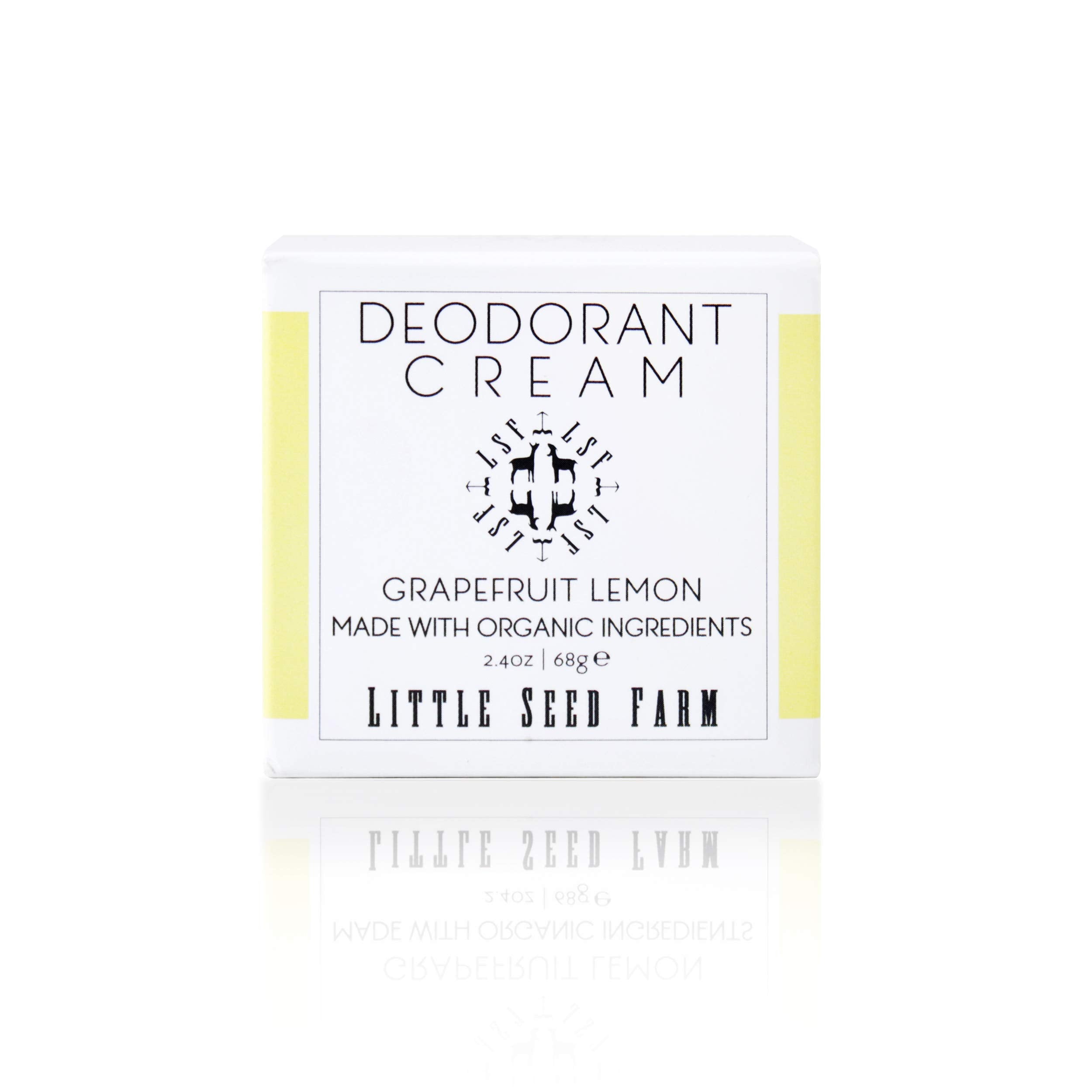 Desodorante crema Little Seed Farm pomelo limón en envase, aroma fresco para todo el día