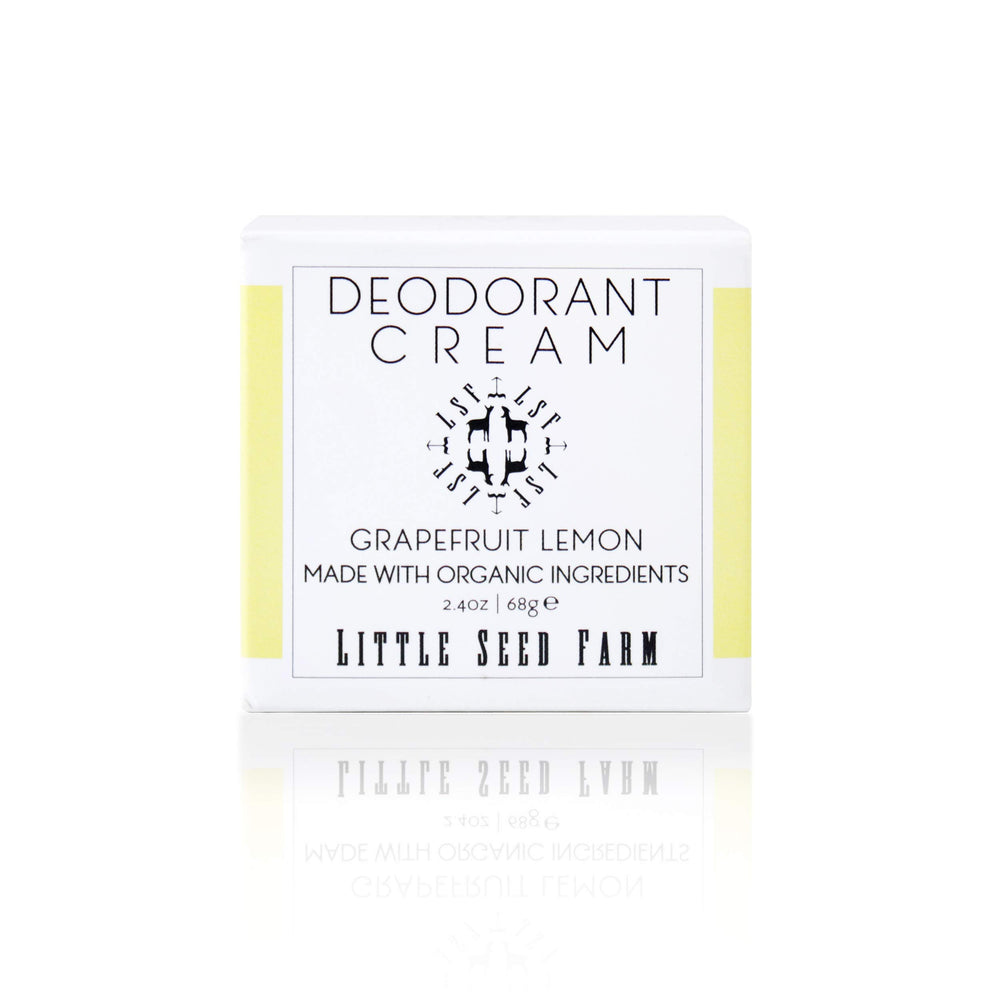 Desodorante crema Little Seed Farm pomelo limón en envase, aroma fresco para todo el día