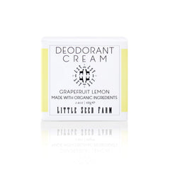 Desodorante crema Little Seed Farm pomelo limón en envase, aroma fresco para todo el día