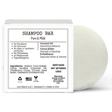 liv Nature Shampoo Bar sin fragancia en la mano, uso diario suave.