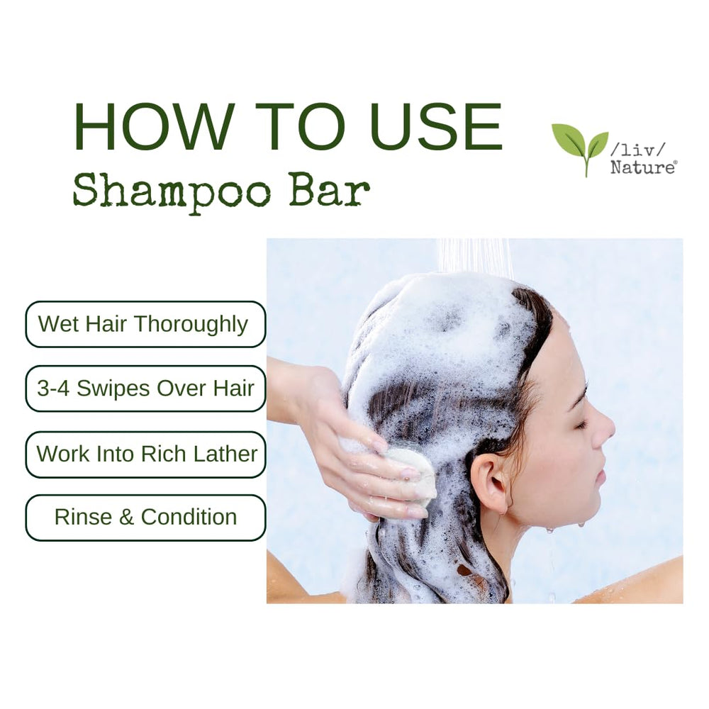 liv Nature Shampoo Bar con envase reciclable para reducir residuos.