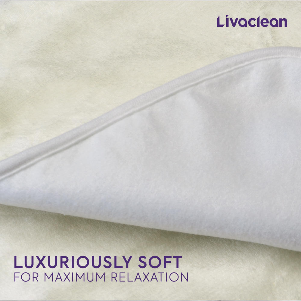 LivaClean cobertura de 71 x 31,5 pulgadas, calor uniforme en toda la superficie.