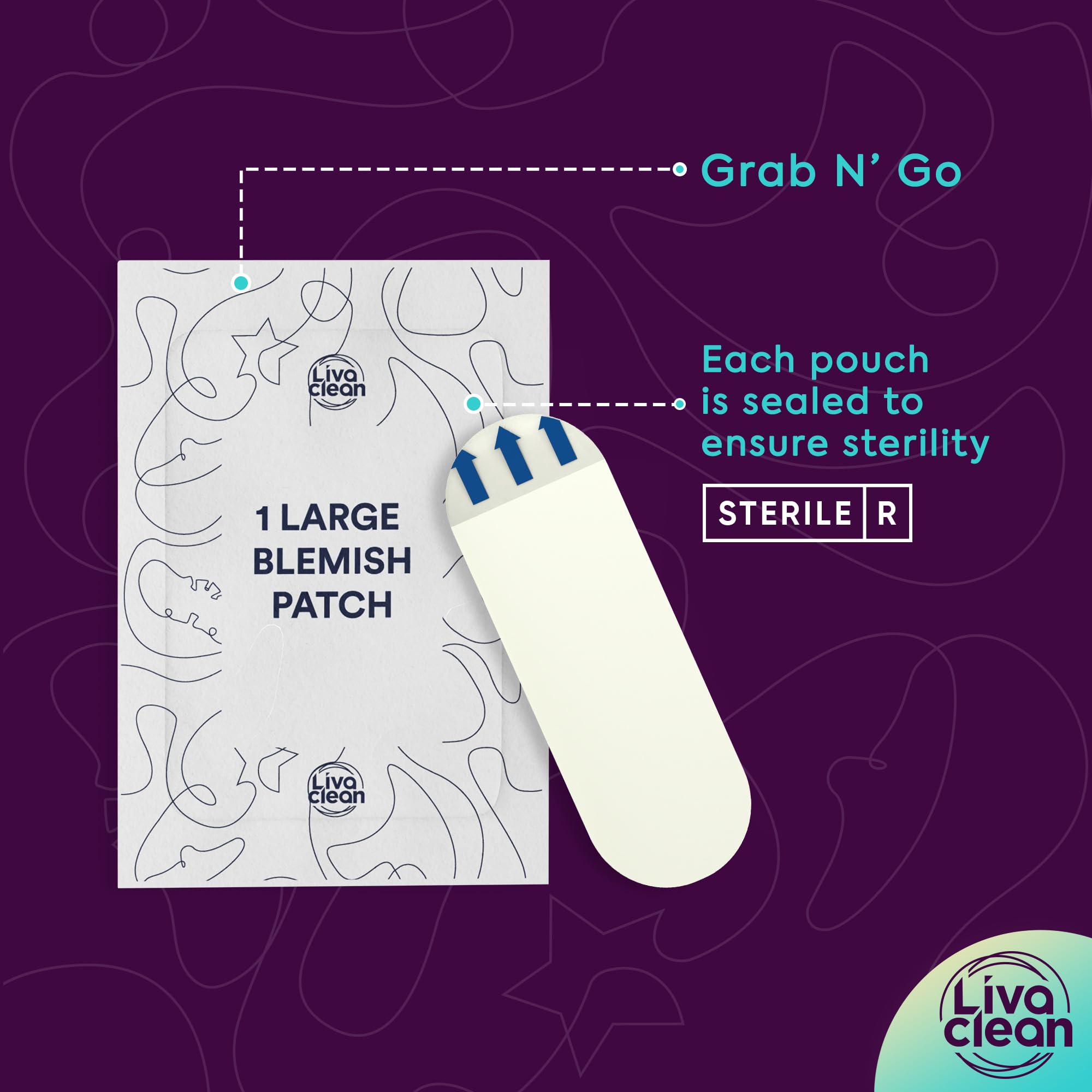 LivaClean curitas hidrocoloides XL para acné, adhesión duradera