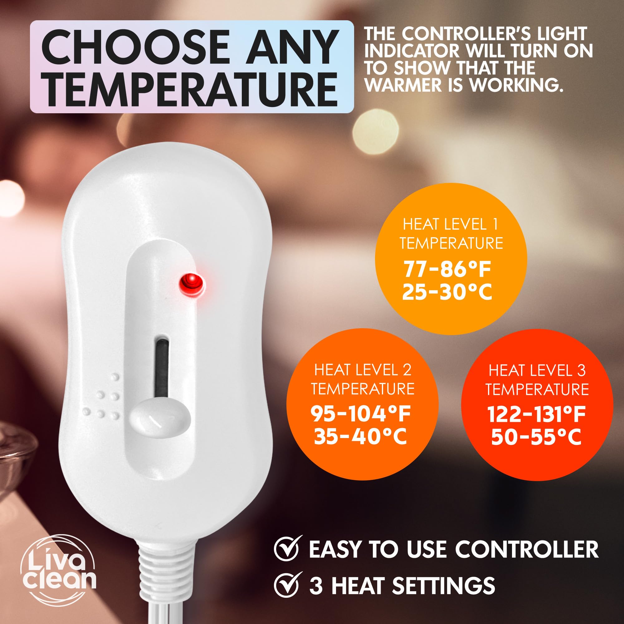LivaClean fil chauffant double hélice assure une chaleur fiable.