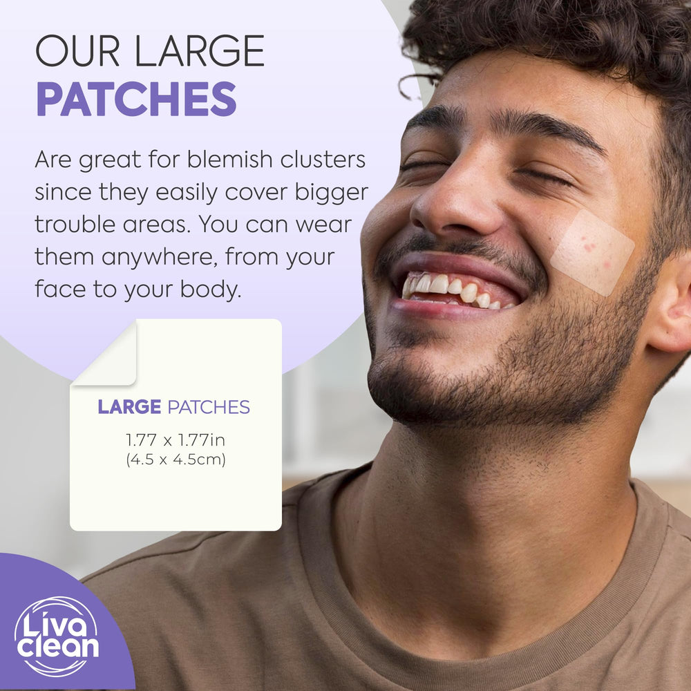 LivaClean parche acné XL para uso nocturno, protección discreta durante la noche.