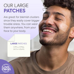 LivaClean parche acné XL para uso nocturno, protección discreta durante la noche.