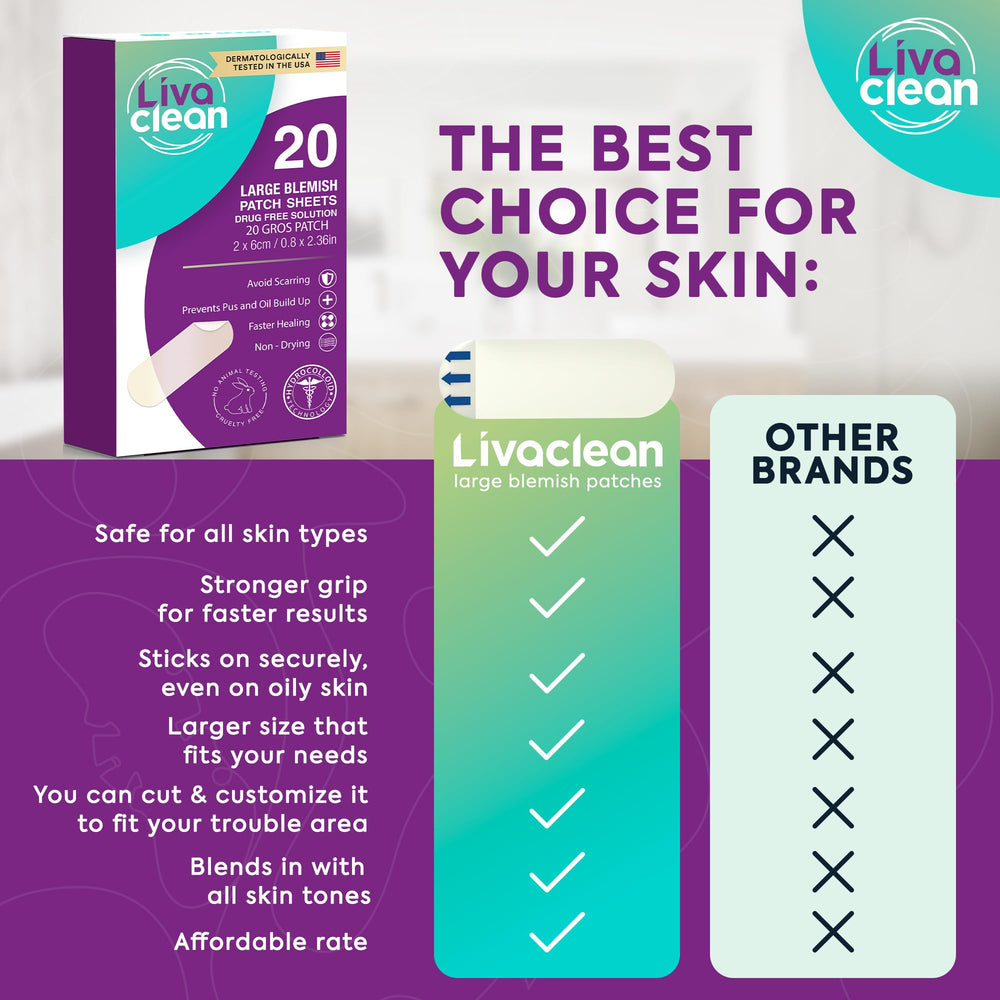 Parche hidrocoloide grande de LivaClean con corte ajustable