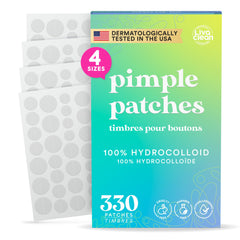 Parche LivaClean con 4 tallas para acné, absorbe impurezas y protege la piel.