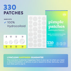 Parches para acné discretos de LivaClean, ideales para uso diario.