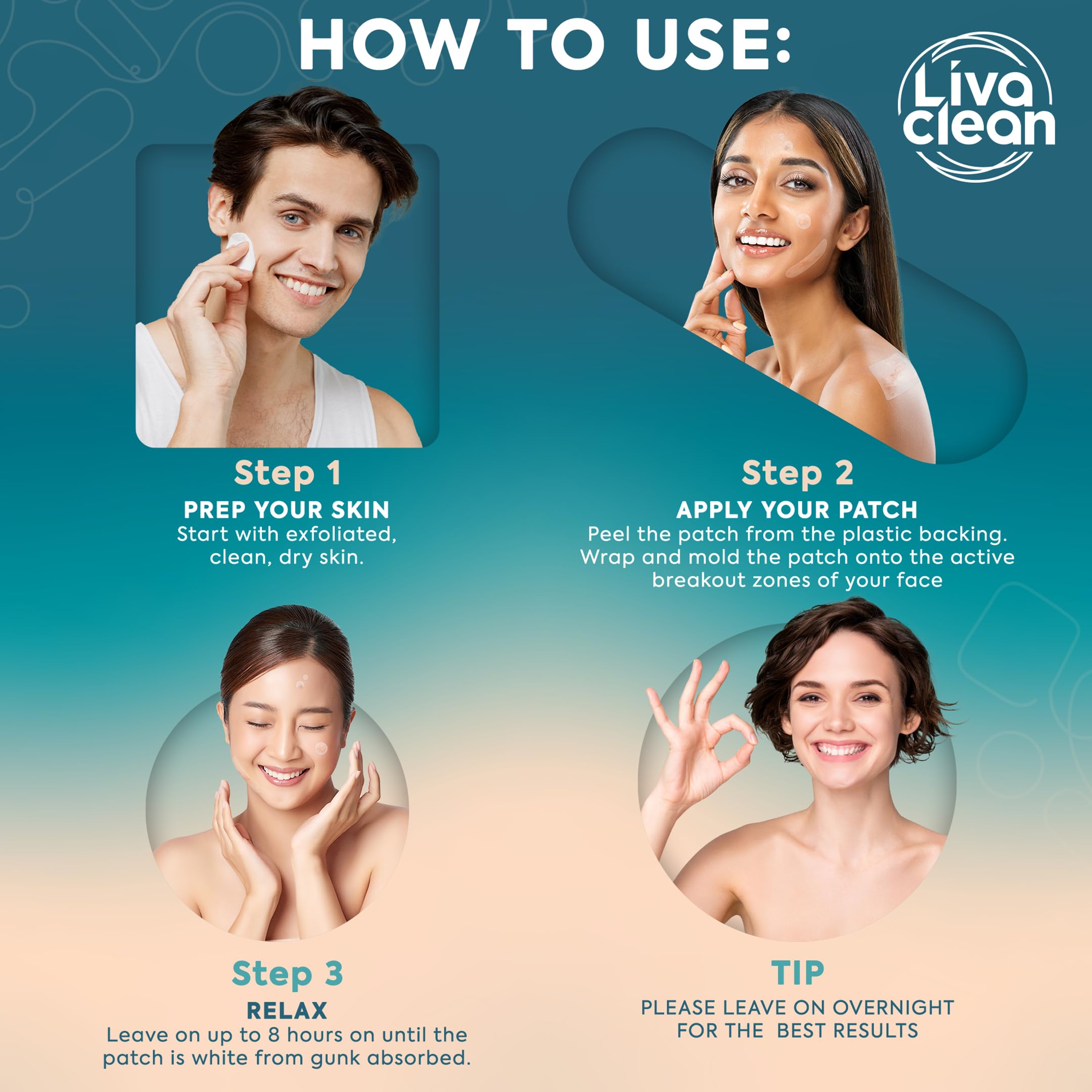 Parche LivaClean con Tea Tree y Calendula para piel más suave.