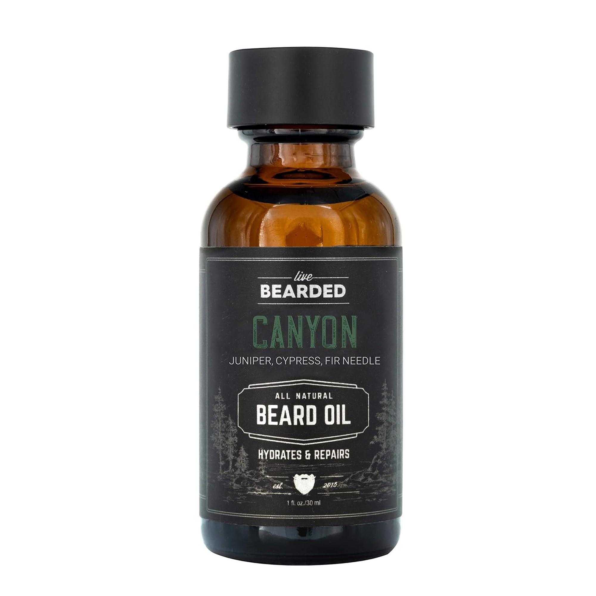 Live Bearded aceite para barba Canyon Scent, hidratación suave para piel y vello.