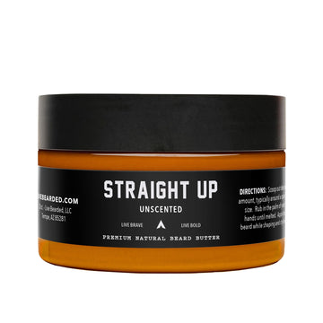 Live Bearded Beard Butter: bote de 3 oz para hidratación suave sin fragancia.