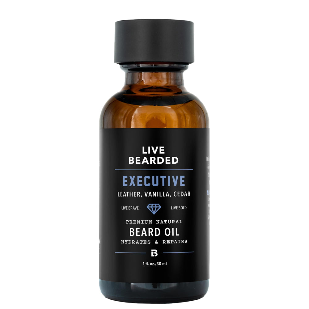 Live Bearded beard oil 1oz bottle hydrates dry beard and skin.