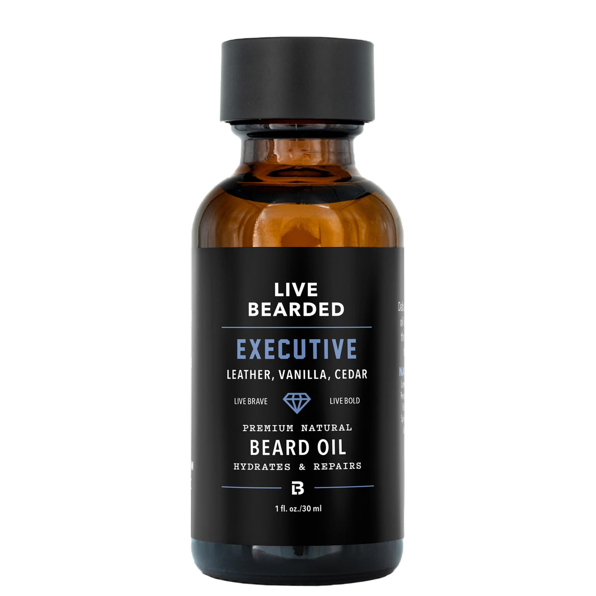 Live Bearded beard oil 1oz bottle hydrates dry beard and skin.