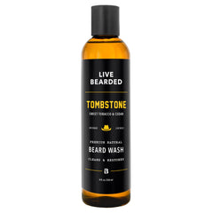 Live Bearded Tombstone: bouteille nettoyant barbe, parfum doux et rafraîchissant pour usage quotidien