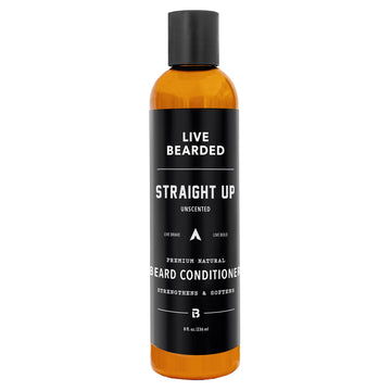 Live Bearded acondicionador para barba sin fragancia, suaviza el vello facial y facilita el peinado.