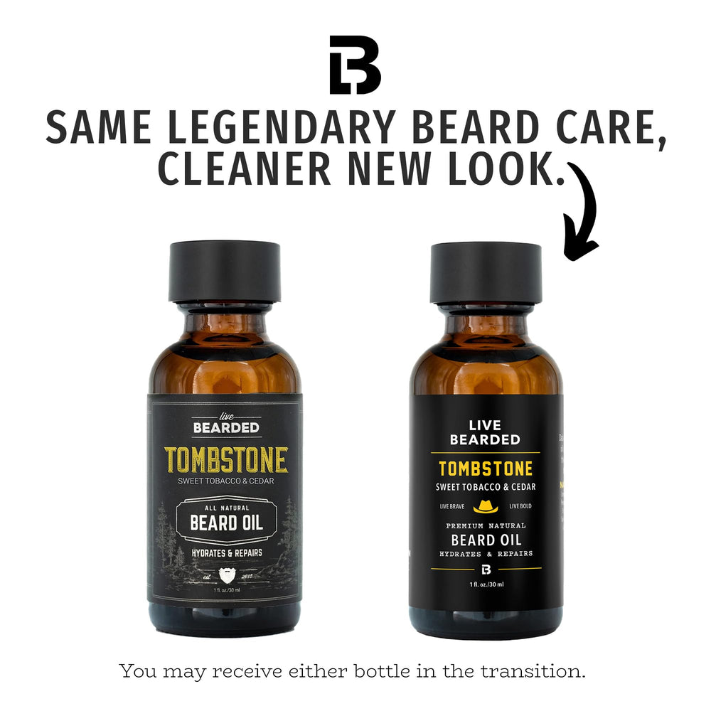 Live Bearded Tombstone huile barbe, goutte à goutte pour une application précise.