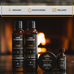 Live Bearded aceite para barba, nutrición que mejora el brillo natural.