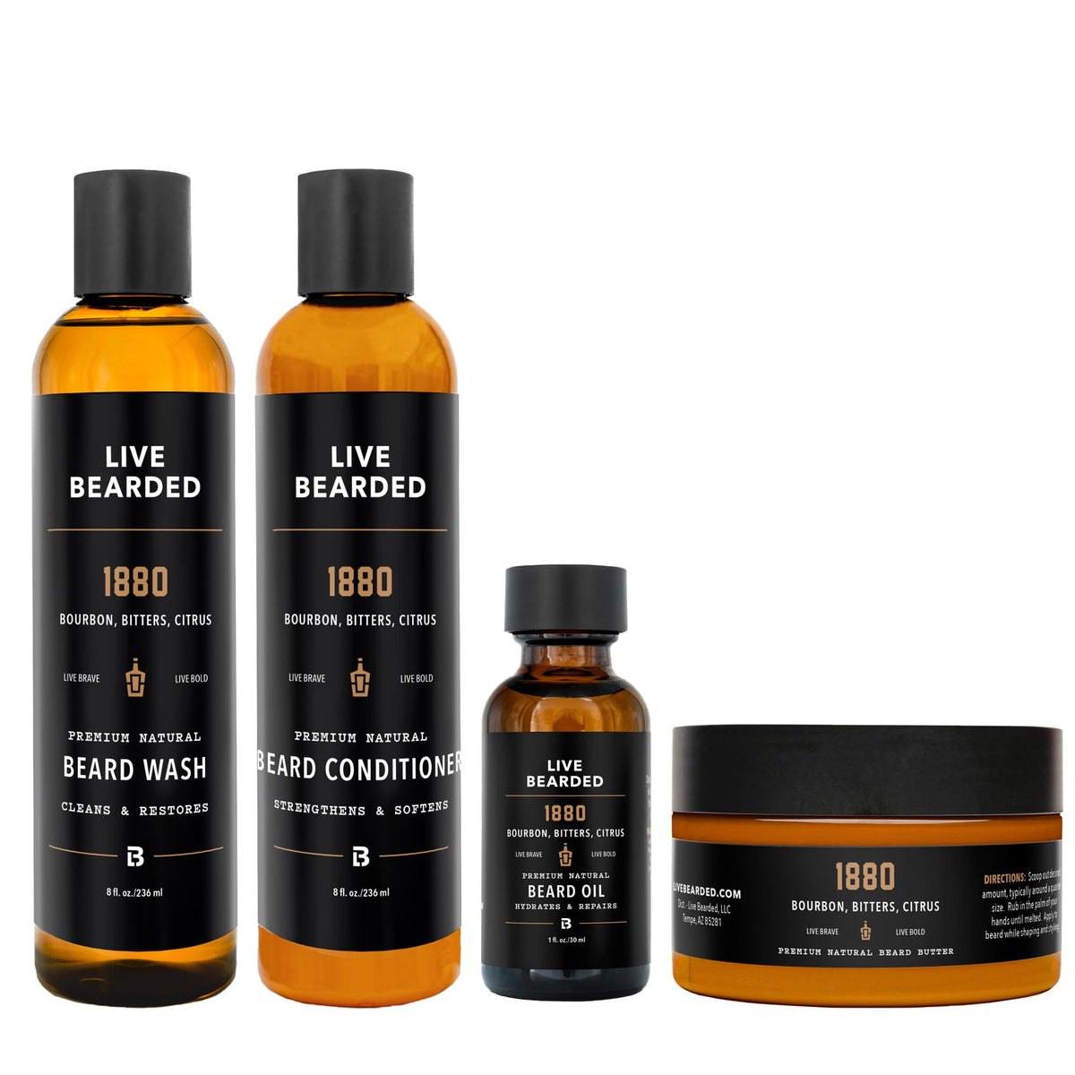 Live Bearded kit barbas lavado, limpieza suave para una barba limpia y fresca.