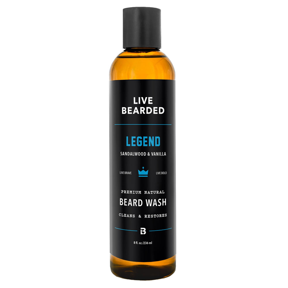 Live Bearded – lavage barbe: bouteille pratique pour une propreté douce.