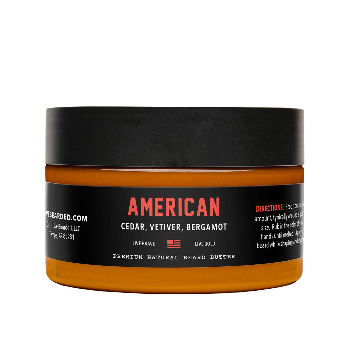 Live Bearded mantequilla para barba, botella 3 oz, acondiciona rápidamente