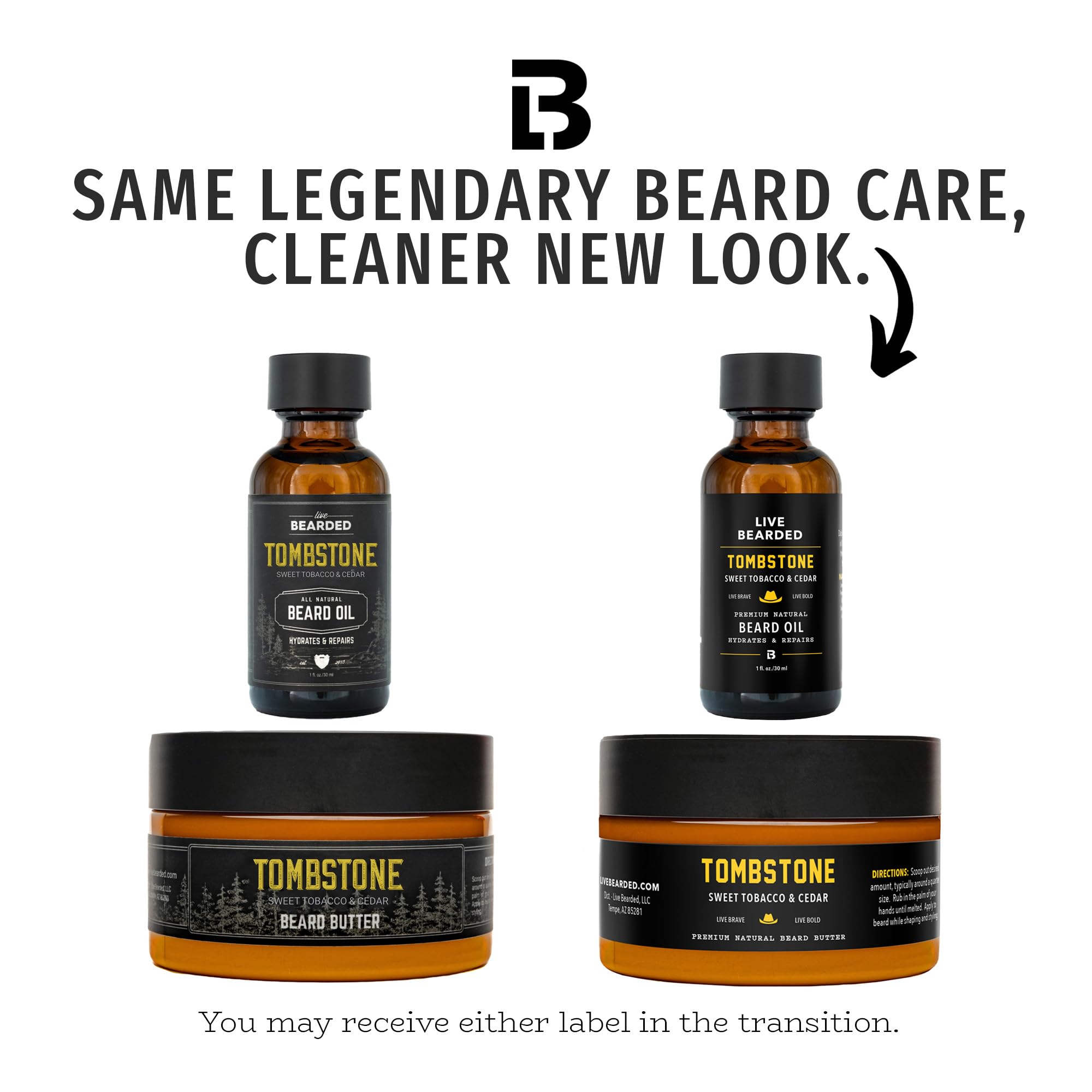 Live Bearded Tombstone mantequilla barba tarro, nutrición para la piel y el vello.