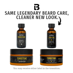 Live Bearded Tombstone mantequilla barba tarro, nutrición para la piel y el vello.