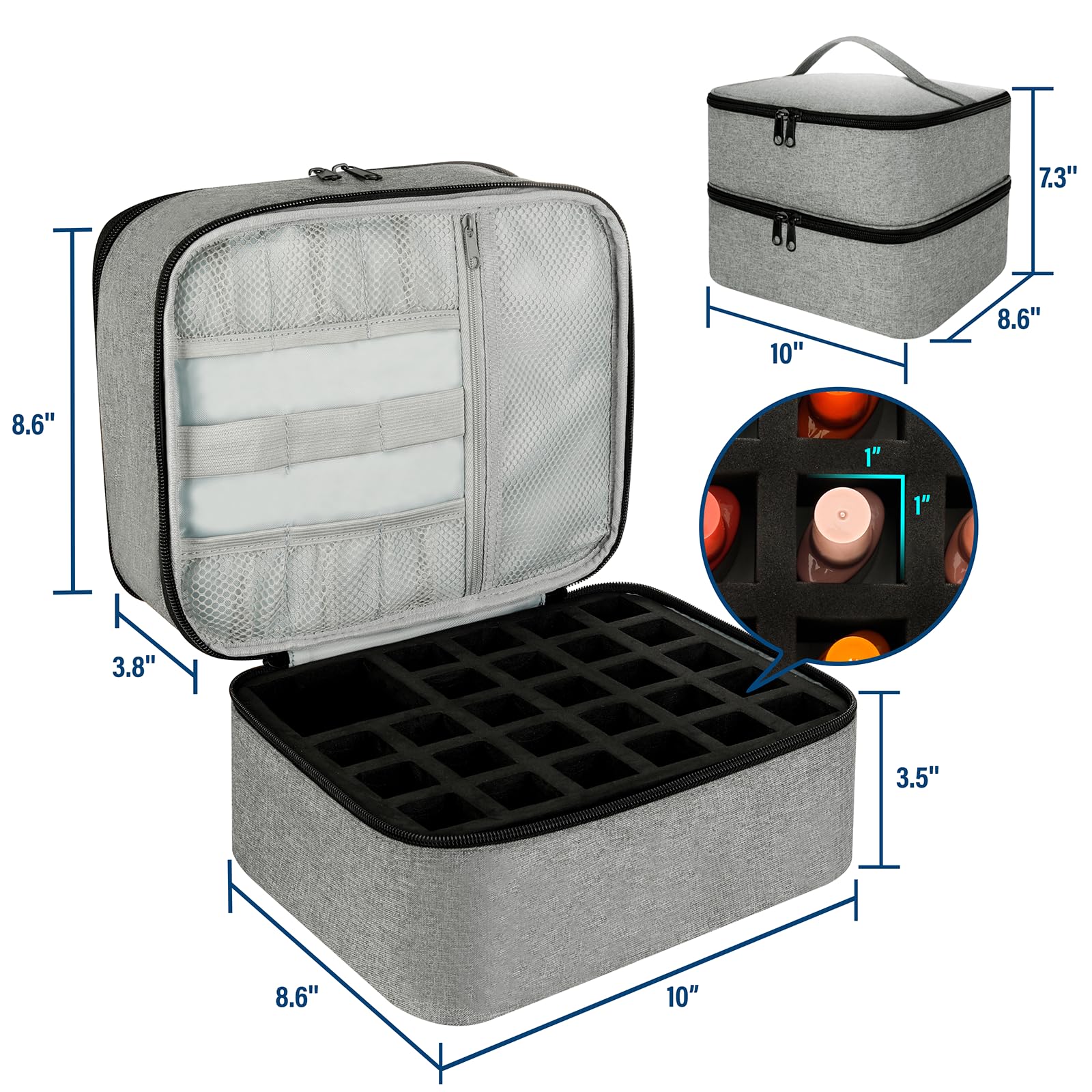 LIVEBAY organizador con bolsillos versátiles, facilita la organización de herramientas de manicura y pedicura.