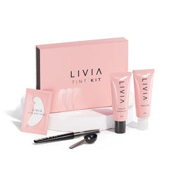 LIVIA set color pestañas-cejas negras, duradero por varias semanas.