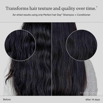 Living Proof champú día óptimo, brillo natural en cabello limpio.