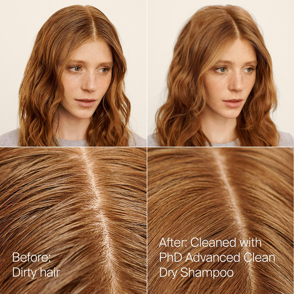 Living Proof Champú Seco Día Perfecto: brillo natural sin residuo visible.