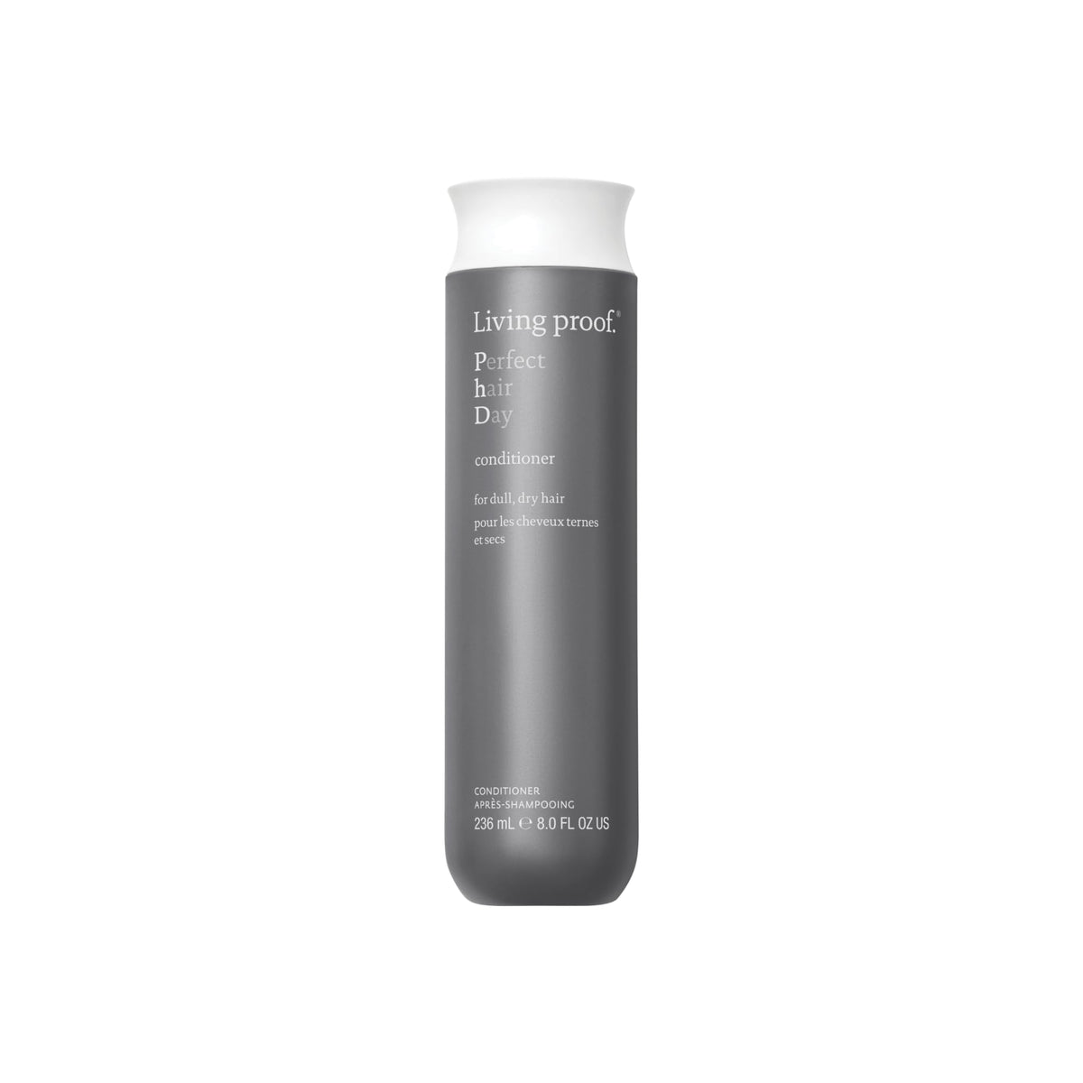 Living Proof Acondicionador Dia Cabello Perfecto, botella elegante para hidratación duradera y brillo.