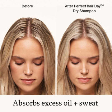 Textura en polvo del champú seco absorbe grasa en cabello