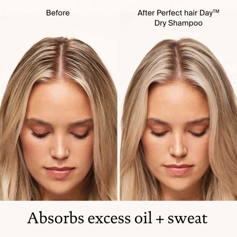 Textura en polvo del champú seco absorbe grasa en cabello