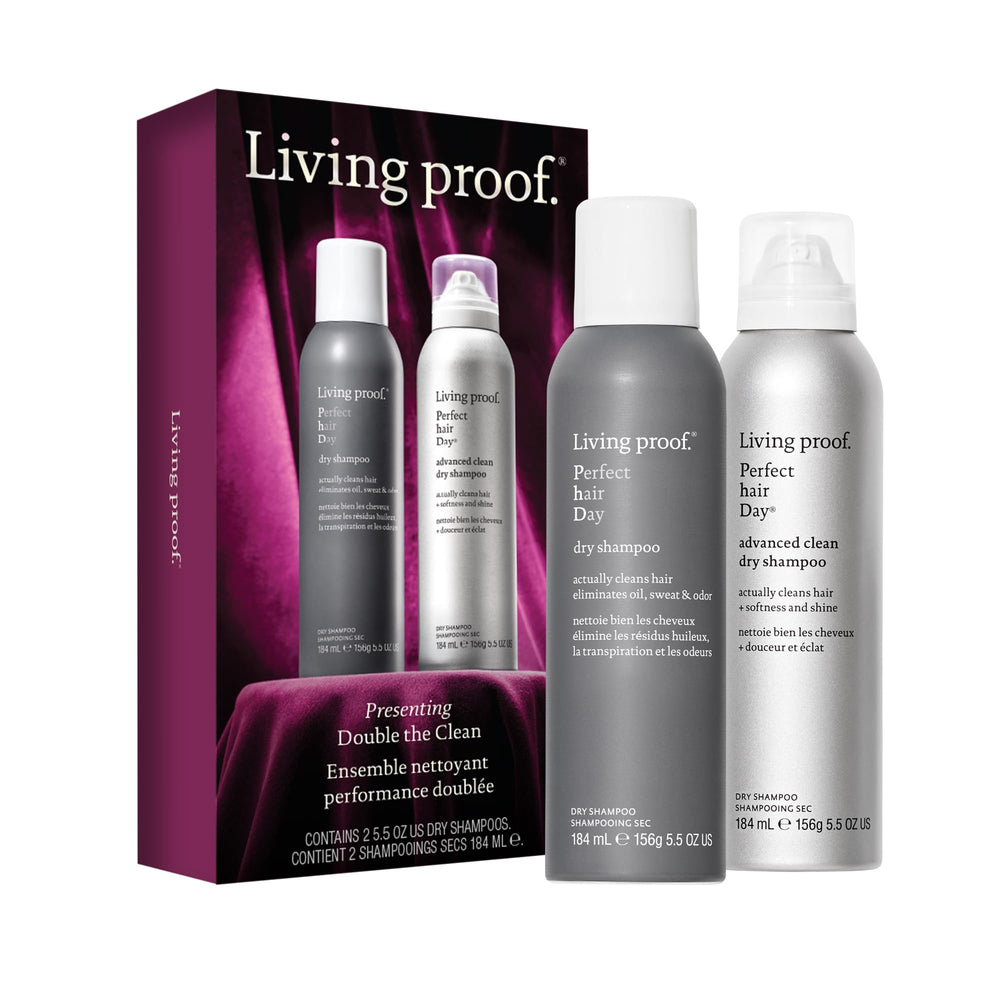 Living Proof Presentando Doble Limpieza frasco original, champú en seco para controlar grasa.