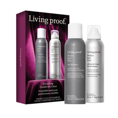 Living Proof Presentando Doble Limpieza frasco original, champú en seco para controlar grasa.