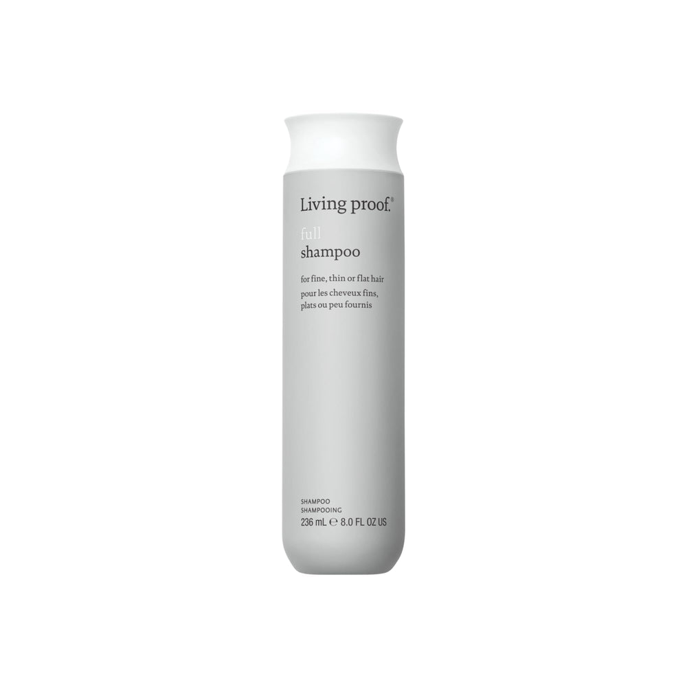 Living Proof Full Shampoo, botella, aporta volumen y cuerpo ligero sin pesarlo.