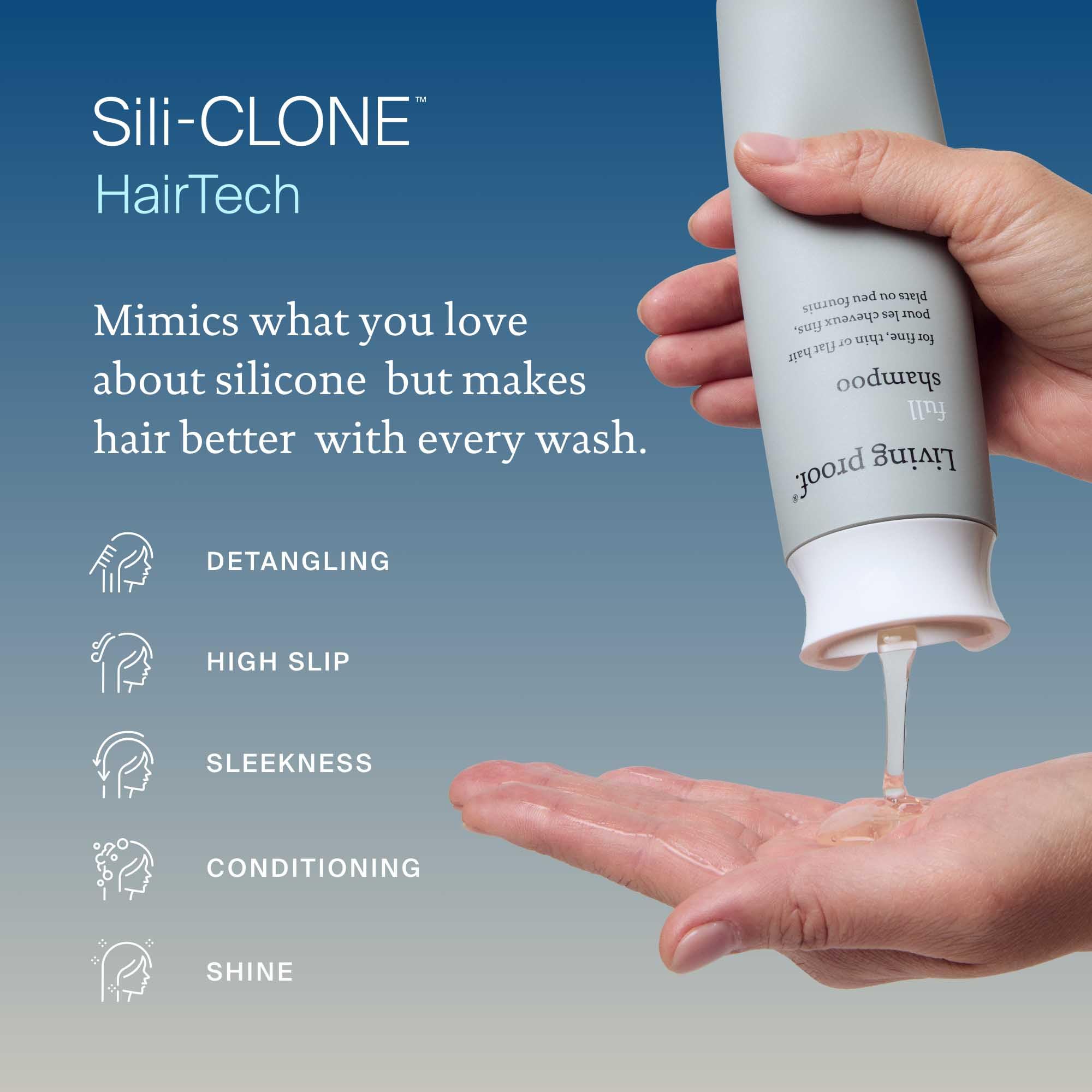 Living Proof Full Shampoo, cabello brillante y manejable para peinados fluidos.