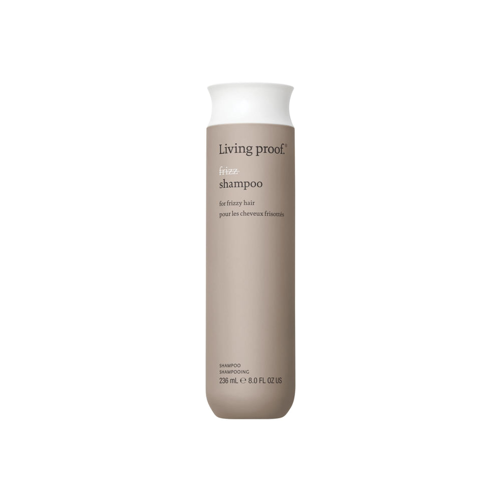 Living Proof No Frizz Shampoo, botella frontal, ayuda a controlar el encrespamiento.