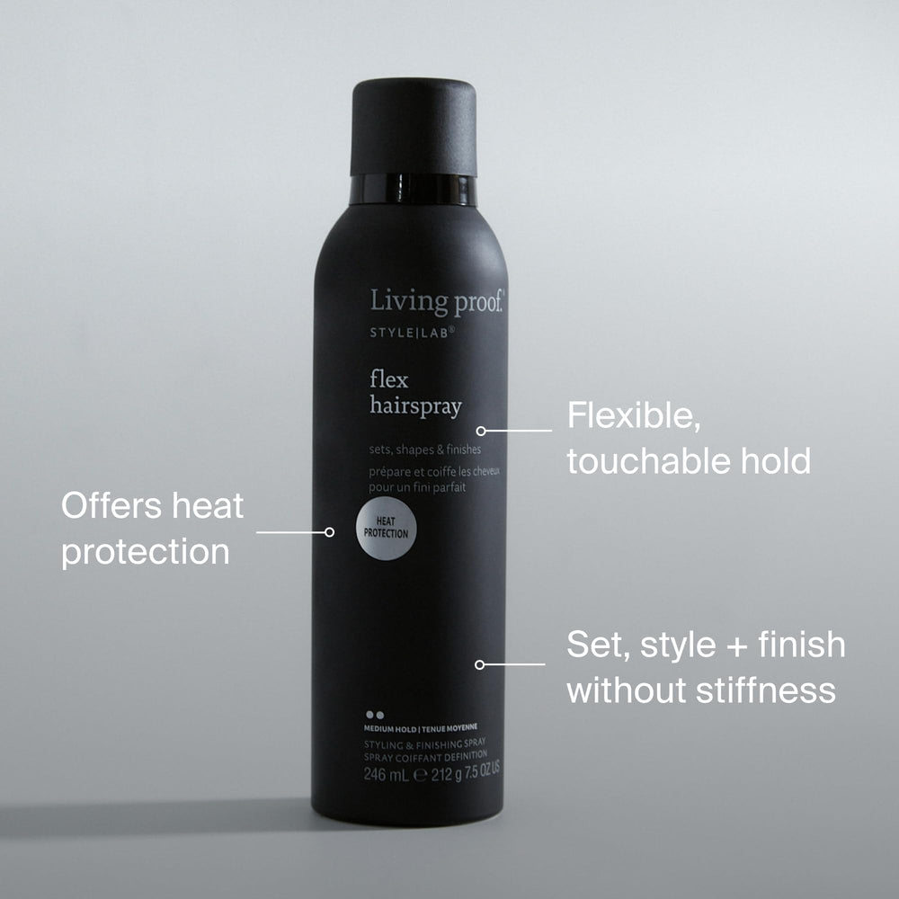 Living Proof Style Lab Flex Hairspray para peinado flexible y suave.