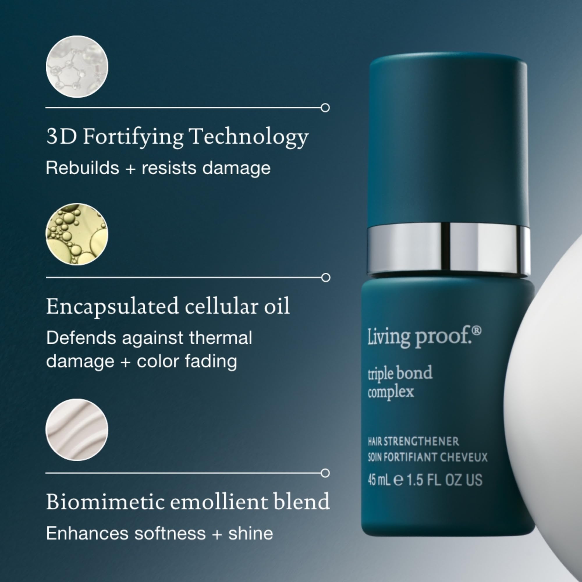 Living Proof Triple Bond Complex: textura sedosa y brillo natural al peinar
