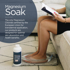 Living the Good Life Naturally Magnesium Soak: primer plano del líquido, cuidado de la piel