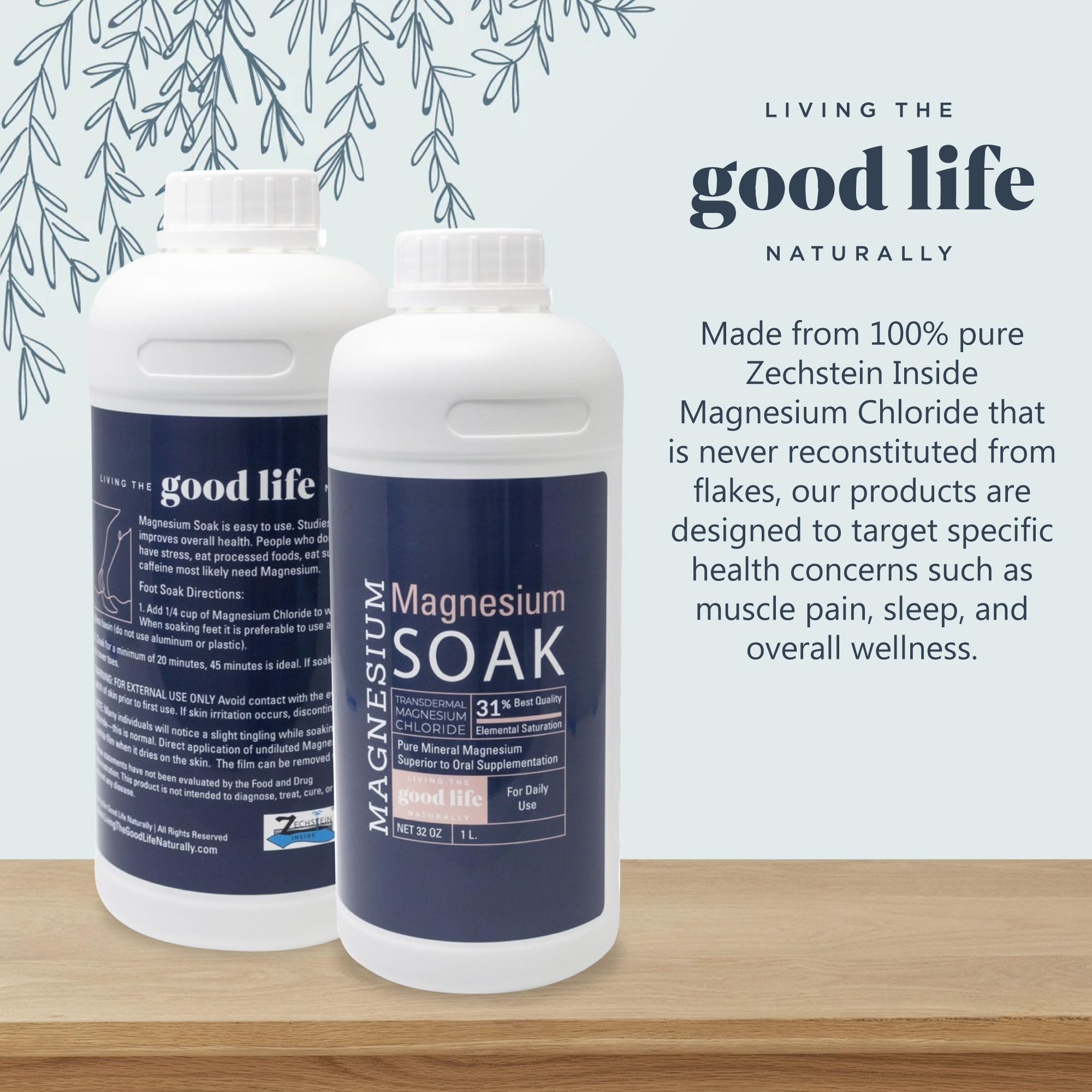 Living the Good Life Naturally Magnesium Soak: relajación en baño, piel suave