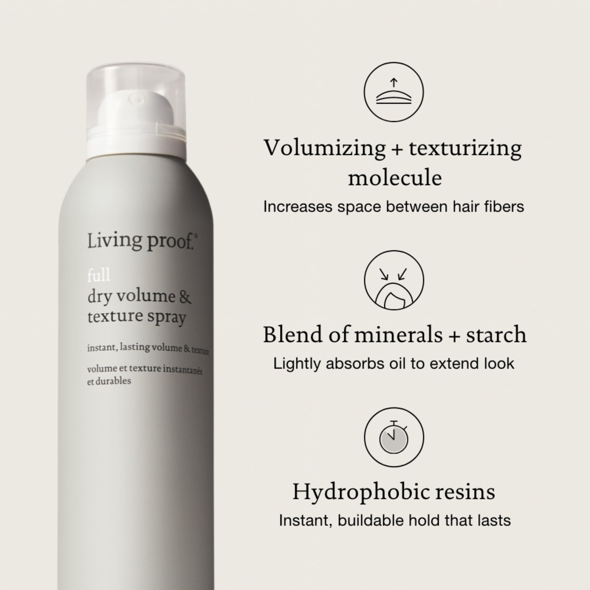Living proof Full Dry Volume Texture Spray ideal para cabello fino.