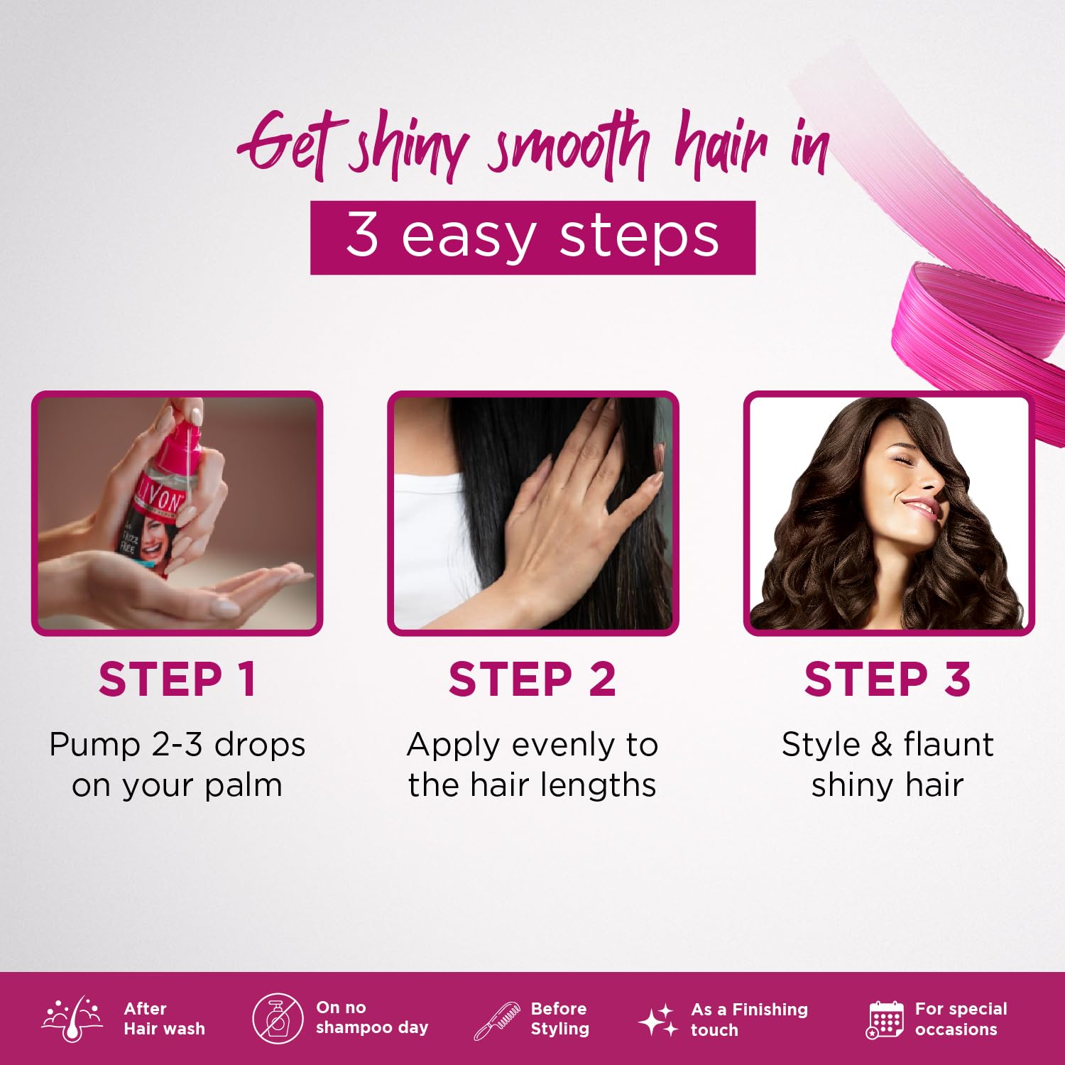 Livon Serum-control-frizz, reduce el frizz para un look más limpio.